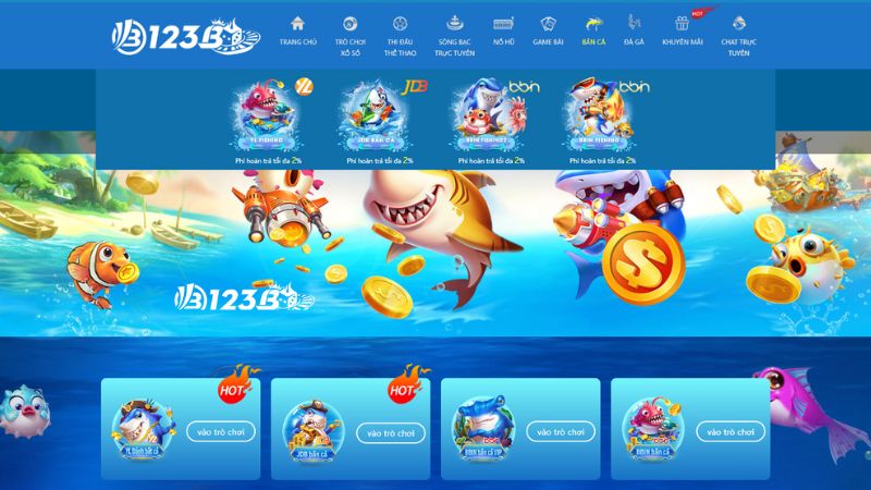 Vào mục Bắn cá 123b, chọn sảnh game yêu thích 