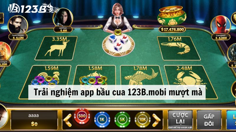 Trải nghiệm app bầu cua 123B.mobi mượt mà