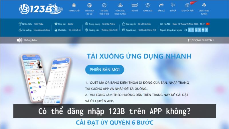 Có thể đăng nhập 123B trên APP không?