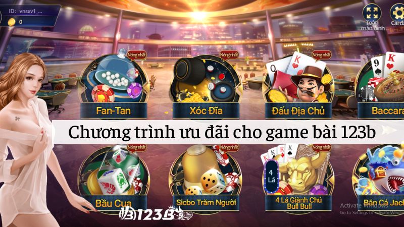 Các chương trình ưu đãi khi đến với sân chơi game bài 123b