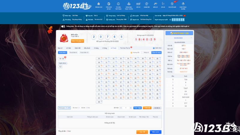 Các hình thức đặt cược xổ số online 123B được yêu thích nhất