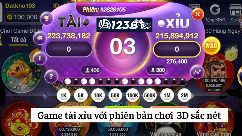 Game tài xỉu với phiên bản 3D được nhiều anh em cược thủ yêu thích