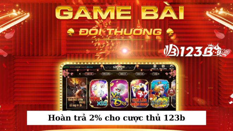 Hoàn trả 2% cho cược thủ 123b