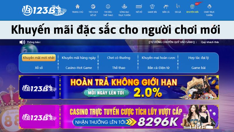 Nạp tiền và nhận khuyến mãi cực sốc từ 123B