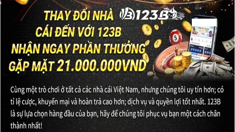 Giới thiệu khuyến mãi phần thưởng nhận ngay phần thưởng gặp mặt tại 123Bthưởng gặp mặt tại 123B